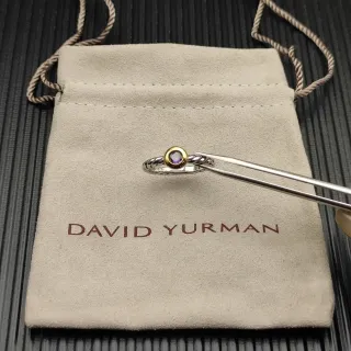 David Yurman Cable Collectibles दो टोन बैंगनी जेमस्टोन अंगूठी