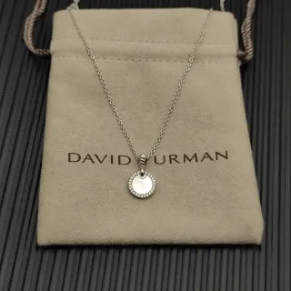 David Yurman Cable Collection মাদার অফ পার্ল এবং Pavé Diamond ডিস নেকলেস