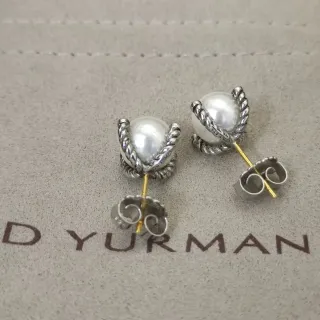 David Yurman Cable Collection أقراط ستود لؤلؤ