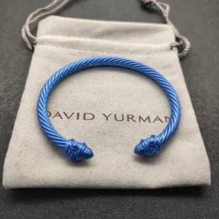 David Yurman Serpent Cable Bracelet Pulsera Azul Metálica