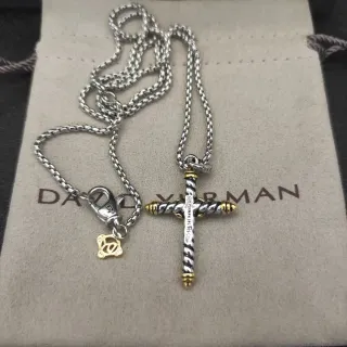 Collier Croix Chaîne Tordue David Yurman Signature Bold Series