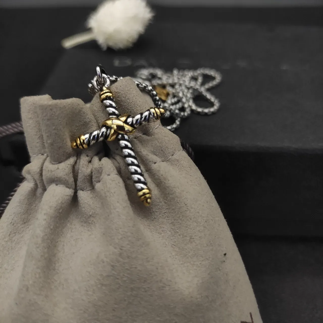 David Yurman Signature Bold Series Twisted Rope Cross Necklace 6