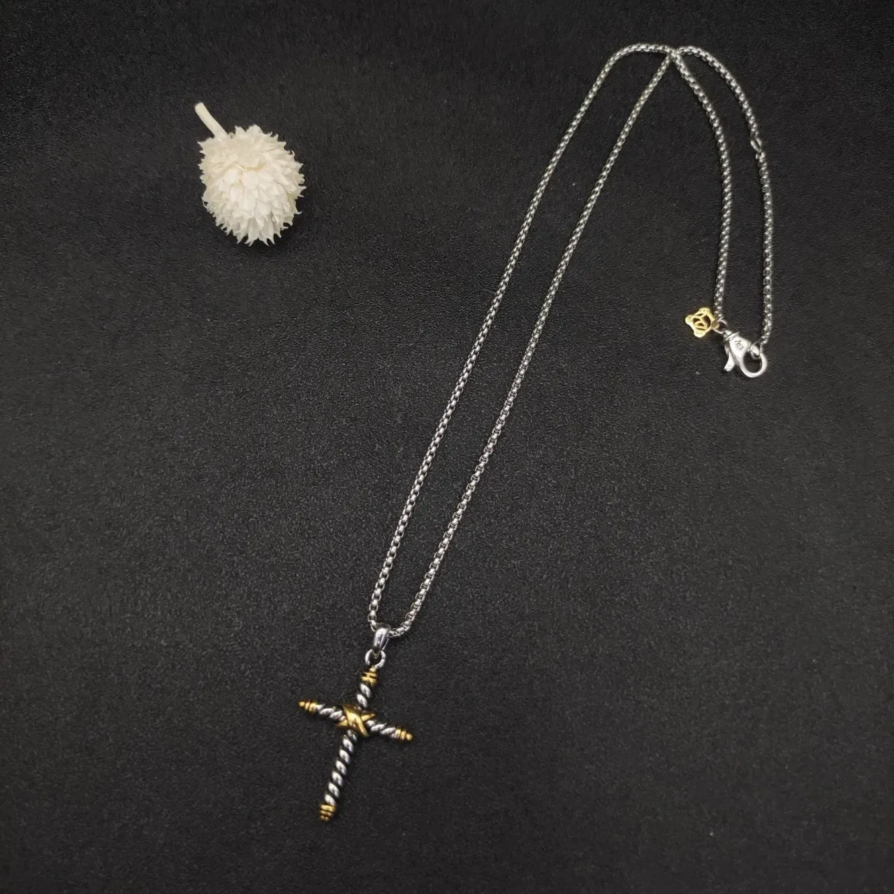 David Yurman Signature Bold Series Twisted Rope Cross Necklace 8