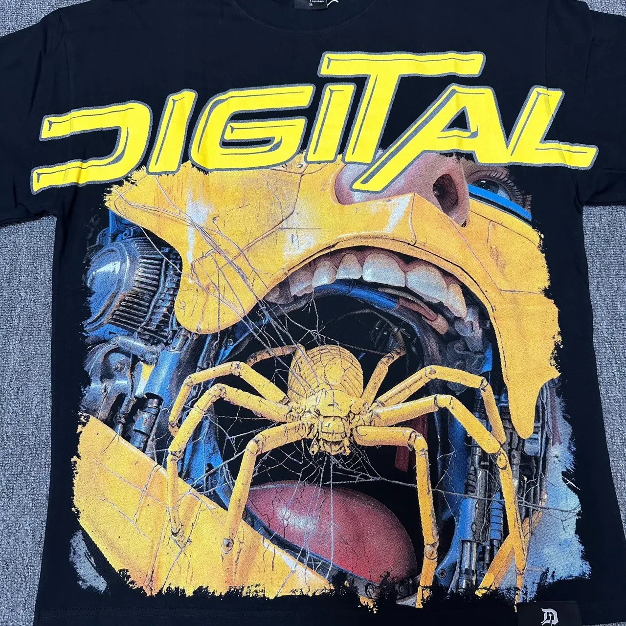 Digital Graphic Print Black T-Shirt 4