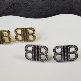 Double B Monogram Pave Crystal Stud أقراط ستد