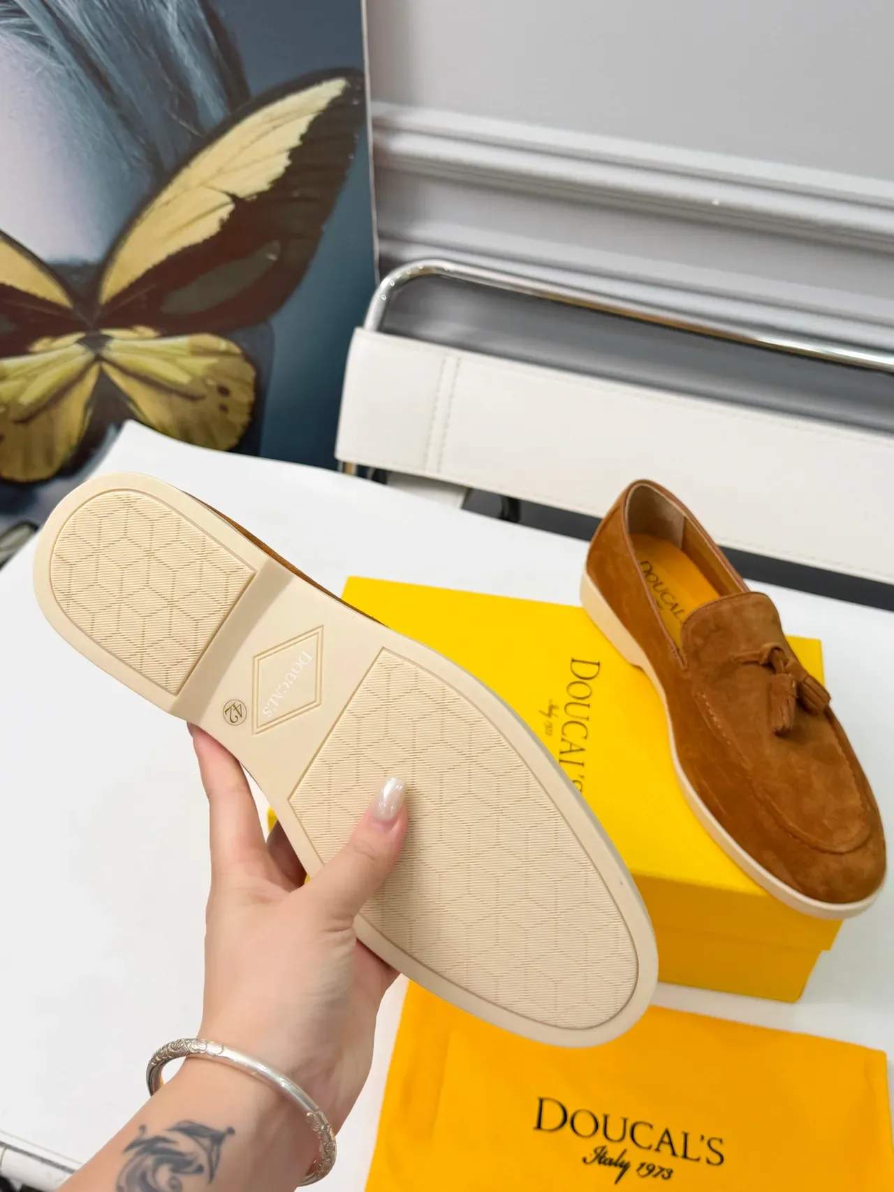 Doucal's Loafer à Franges Marron Beige Daim 2