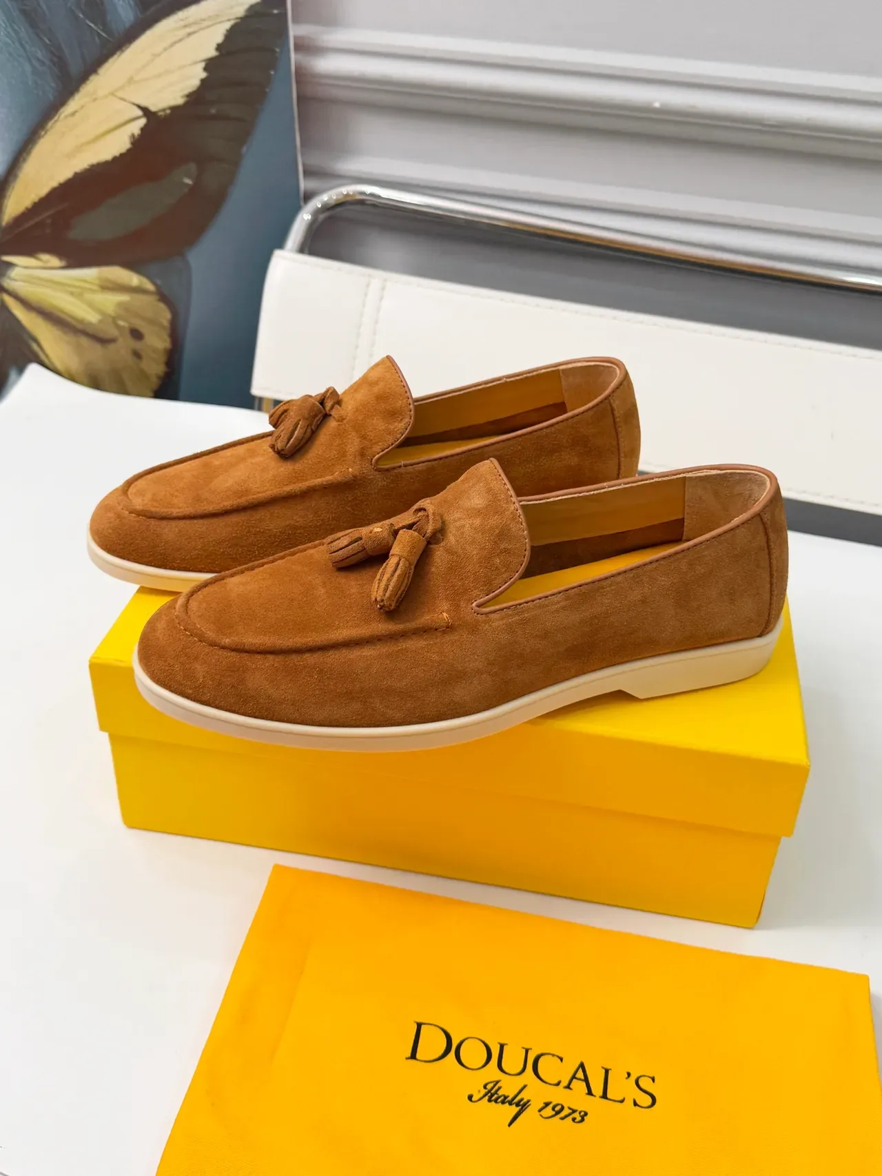 Doucal's Loafer à Franges Marron Beige Daim 4