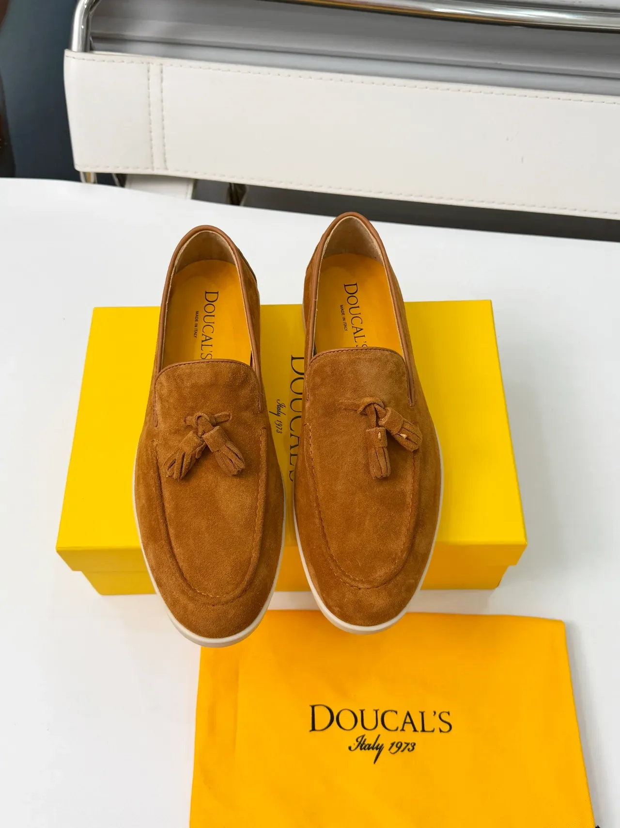 Doucal's Loafer à Franges Marron Beige Daim 5