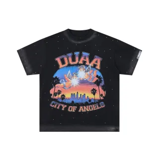 تيشيرت DUAA City of Angels جرافيك أسود منقط