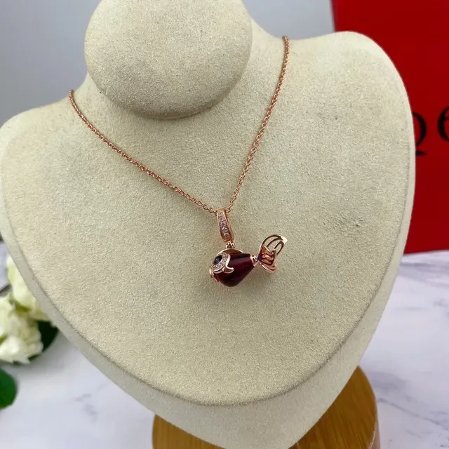 Fish-Shaped Enamel and Rose Gold-Tone Crystal Earrings 2
