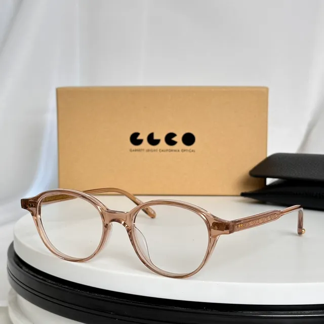Garrett Leight Round Translucent Green-Gray Optical Glasses 4