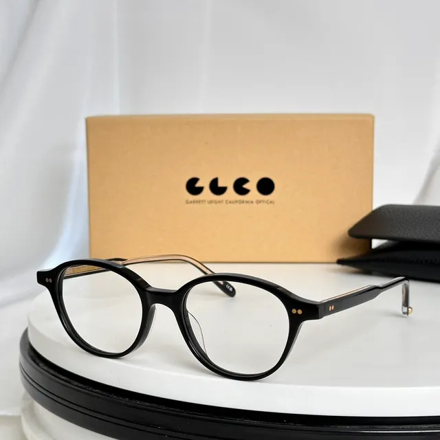 Garrett Leight Round Translucent Green-Gray Optical Glasses 5