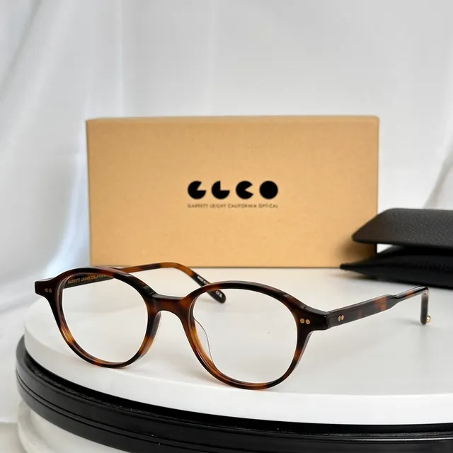 Garrett Leight Round Translucent Green-Gray Optical Glasses 7