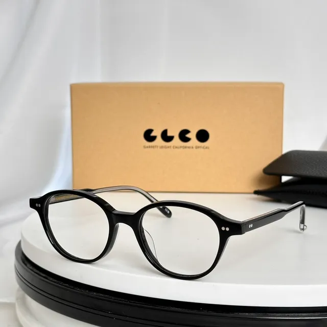 Garrett Leight Round Translucent Green-Gray Optical Glasses 8