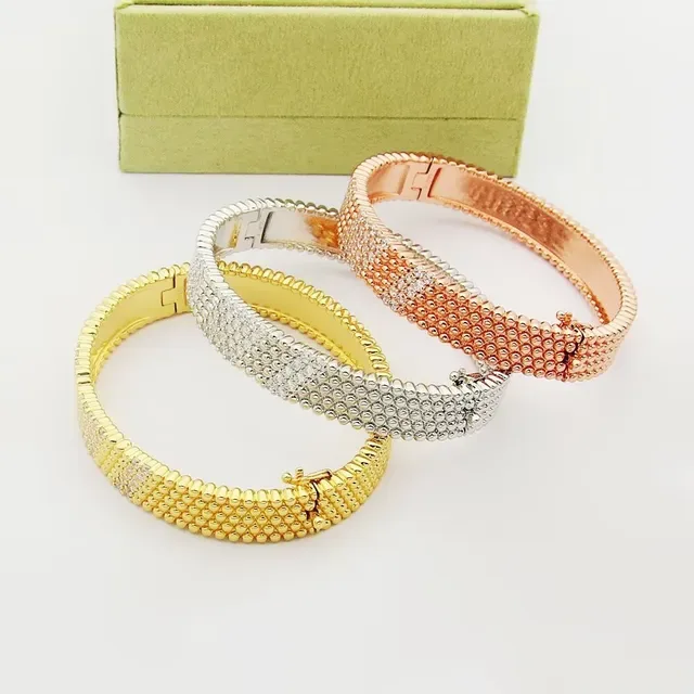 Gold Beaded Pavé Diamond Bracelet 6