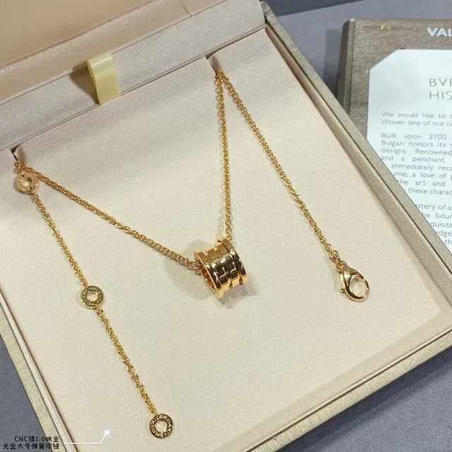 Pendente Cilíndrico Multi-Banda de Ouro Preto Corrente Curb-Link Fino Joias 5