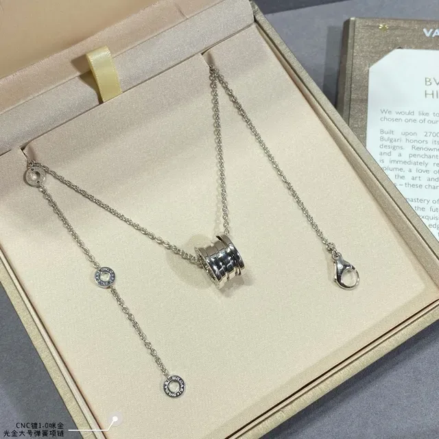 Pendente Cilíndrico Multi-Banda de Ouro Preto Corrente Curb-Link Fino Joias 6