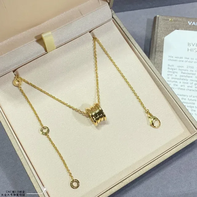 Pendente Cilíndrico Multi-Banda de Ouro Preto Corrente Curb-Link Fino Joias 7