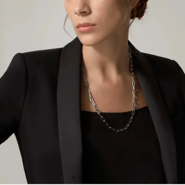 Gold Paperclip Link Polished Necklace 8