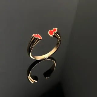 金红开放可调节金属戒指