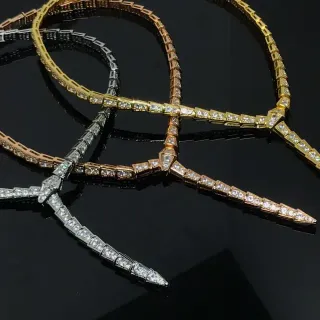Or, Argent et Or Rose Colliers de chaîne Pavé