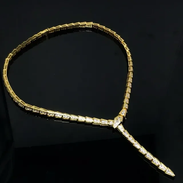 Gold Silver and Rose Gold Pavé Link Necklaces 2