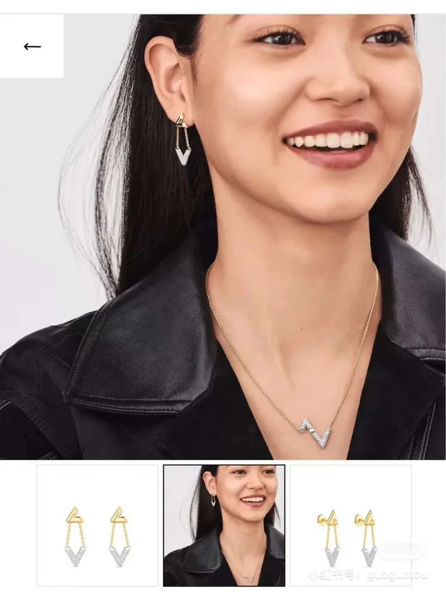 Gold Silver Chain Pavé-Set Zigzag Pendant Necklace 3