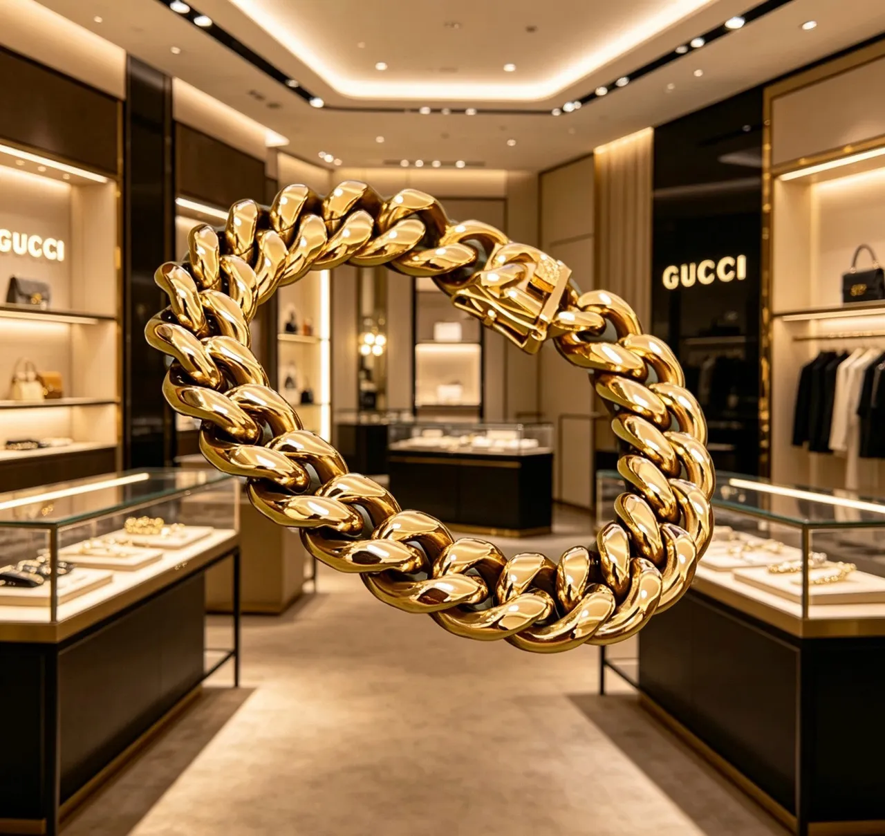 Gold-Tone Chunky Curb-Link High-Polish Bracelet 3