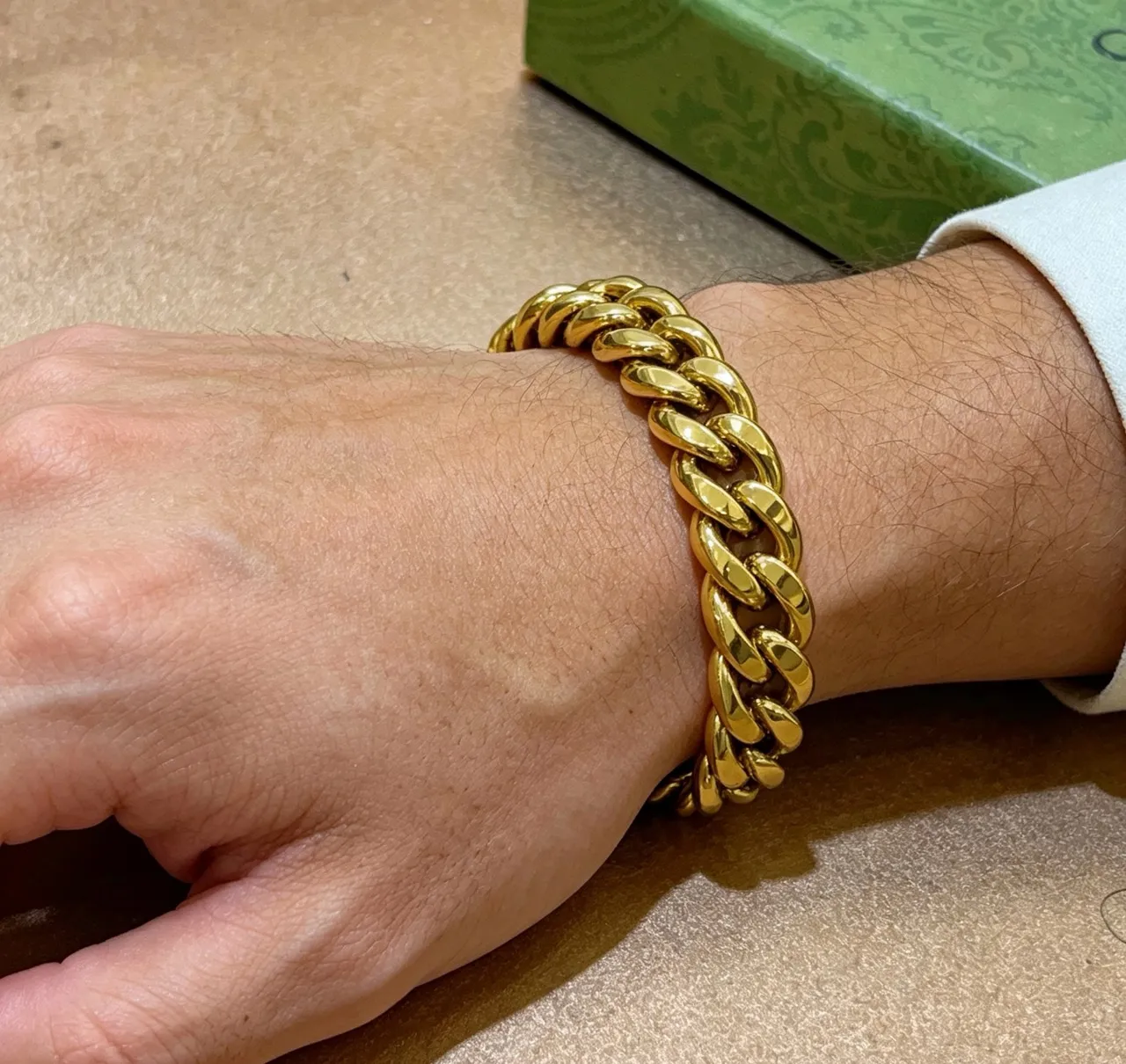 Gold-Tone Chunky Curb-Link High-Polish Bracelet 4