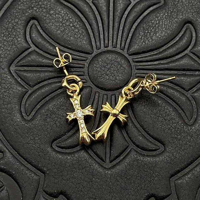 Gold-Tone Cross Stud Earrings 4