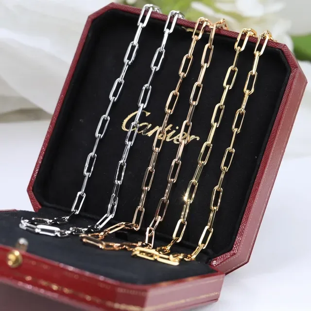 Gold-Tone Rectangular Link Chain Necklace 9