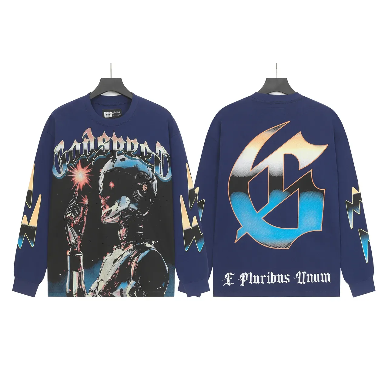 Graphic-Print Long-Sleeve Crewneck T-Shirt 2