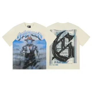T-shirt artistique oversize à motif graphique recto-verso