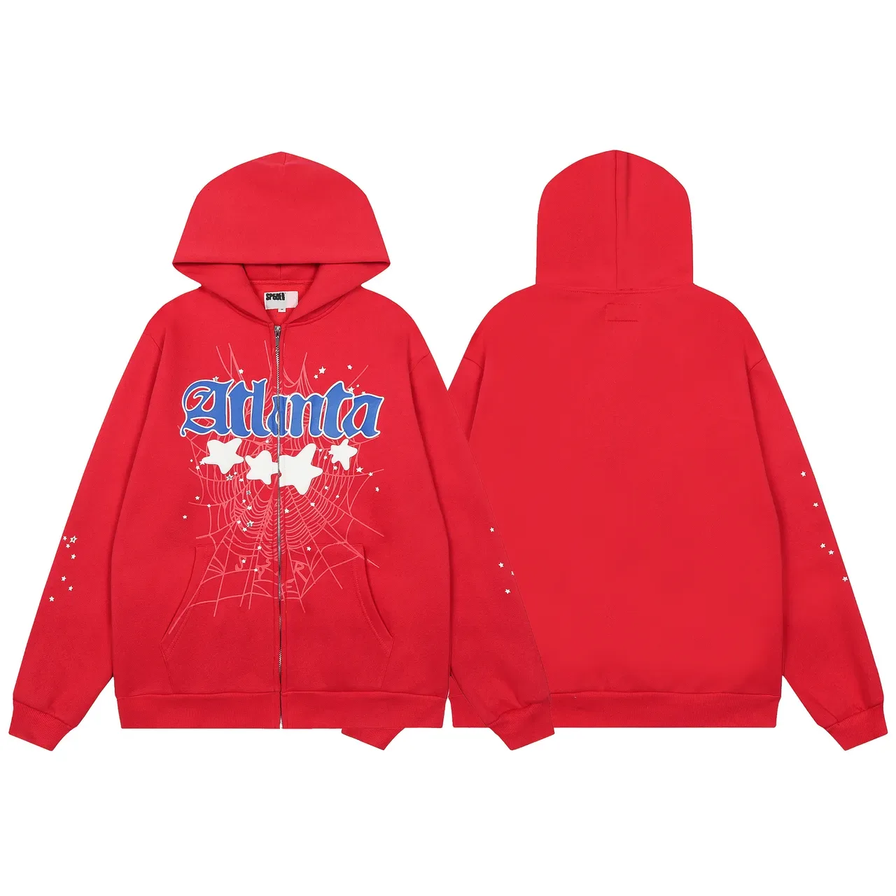 Hoodie con impresión gráfica y cremallera frontal y pantalones de chándal de pierna ancha Tracksuit 4