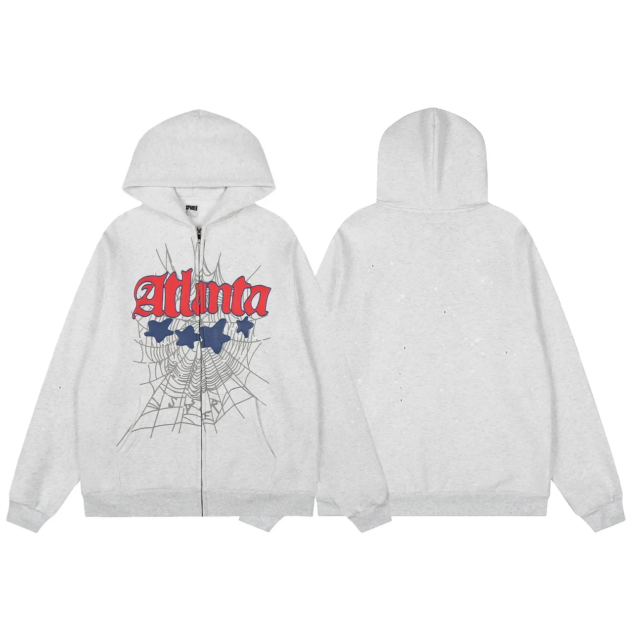 Hoodie con impresión gráfica y cremallera frontal y pantalones de chándal de pierna ancha Tracksuit 10