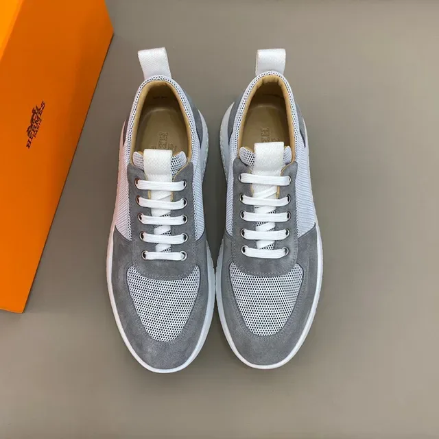 Gray and White Mesh-Suede Low-Top Lifestyle Sneaker 9