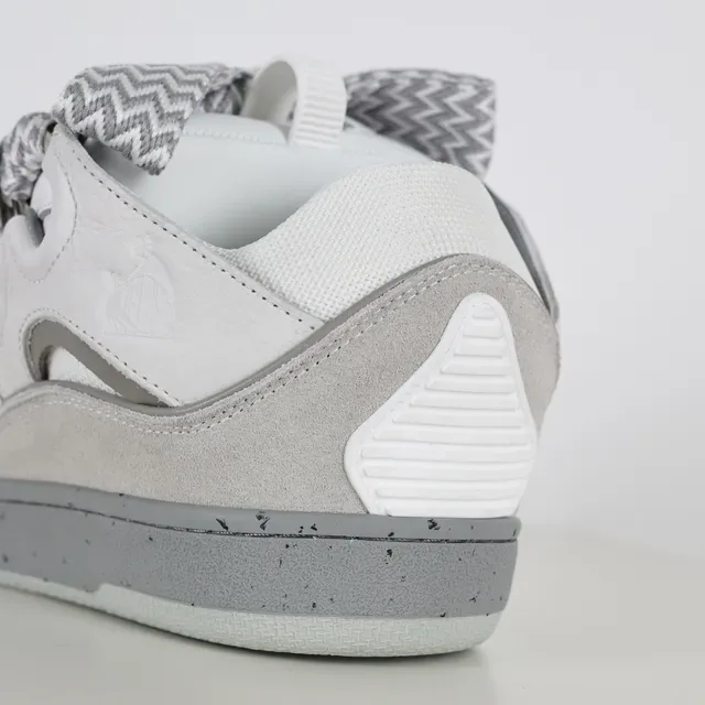Gray and White Multi-Strap Cutout Sneakers 4