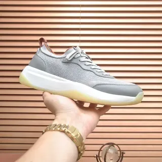 Gray Mesh and Synthetic Overlay Lifestyle Sneaker
