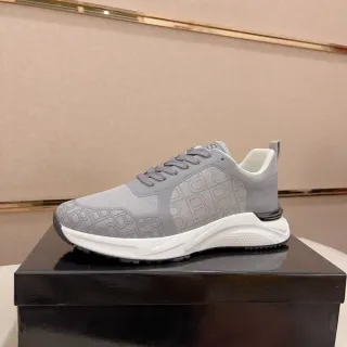 Gray Monogrammed Mesh and Synthetic Lifestyle Sneaker