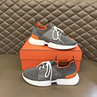 Zapatillas Gris Naranja Malla Superior Superposiciones Sintéticas