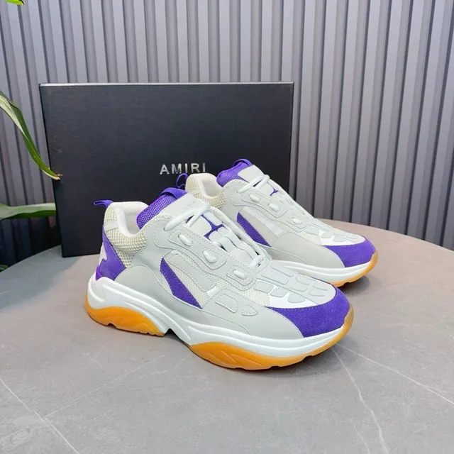 Gray Purple Orange Chunky Sneakers 2