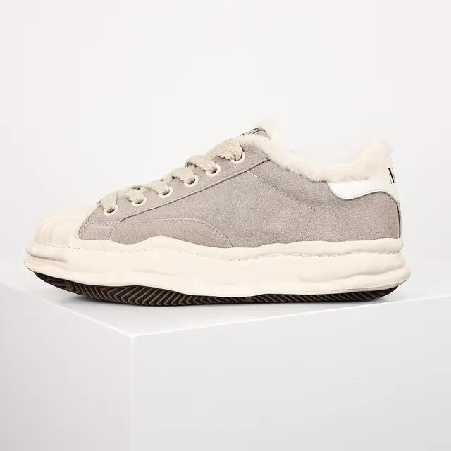 Gray Suede Shearling-Lined Chunky Midsole Lifestyle Sneaker 9
