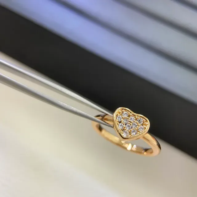 Heart-Shaped Enamel and Pavé Ring Set Rings 5