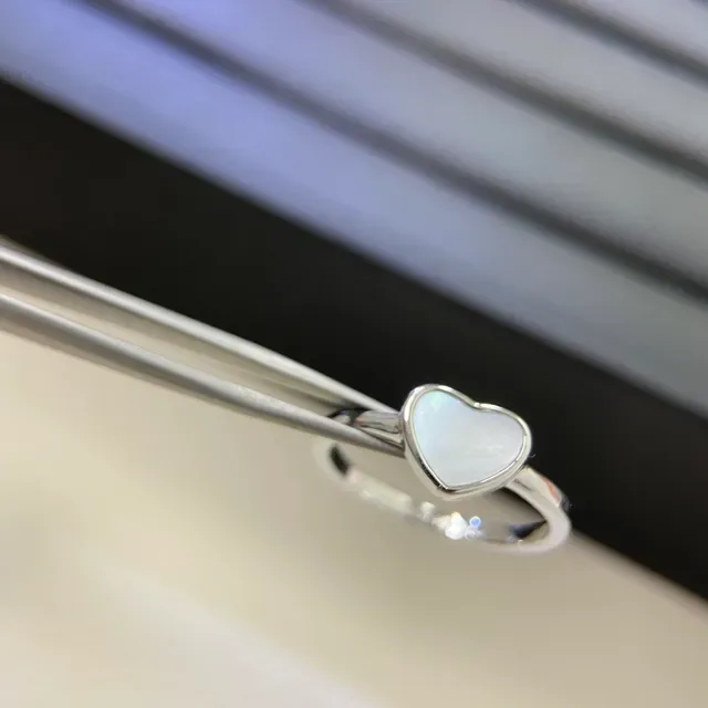 Heart-Shaped Enamel and Pavé Ring Set Rings 6