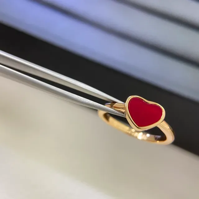 Heart-Shaped Enamel and Pavé Ring Set Rings 8