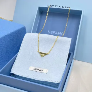 HEFANG জ্যামিতিক ত্রিভুজ Pavé ক্রিস্টাল নেকলেস
