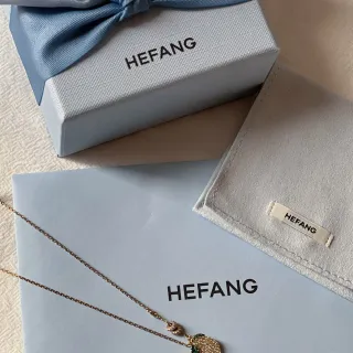 HEFANG সোনালি সবুজ Pavé-Set ফল পেন্ড্যান্ট চেইন নেকলেস