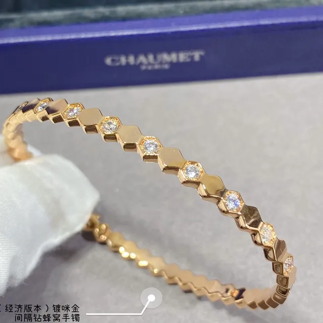 Hexagonal Honeycomb Pavé Stone Link Bracelets 4