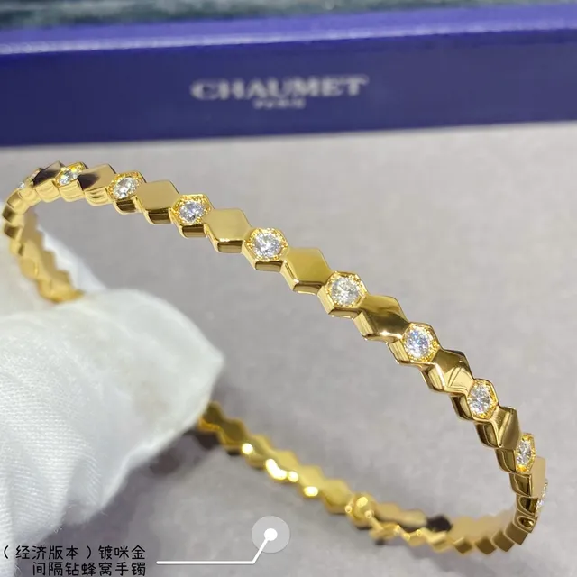 Hexagonal Honeycomb Pavé Stone Link Bracelets 5