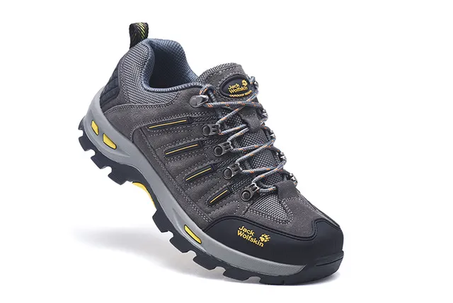 Jack Wolfskin Verde Ejército Negro Oliva Ante Y Malla Superior Punta De Goma Botas De Senderismo 3